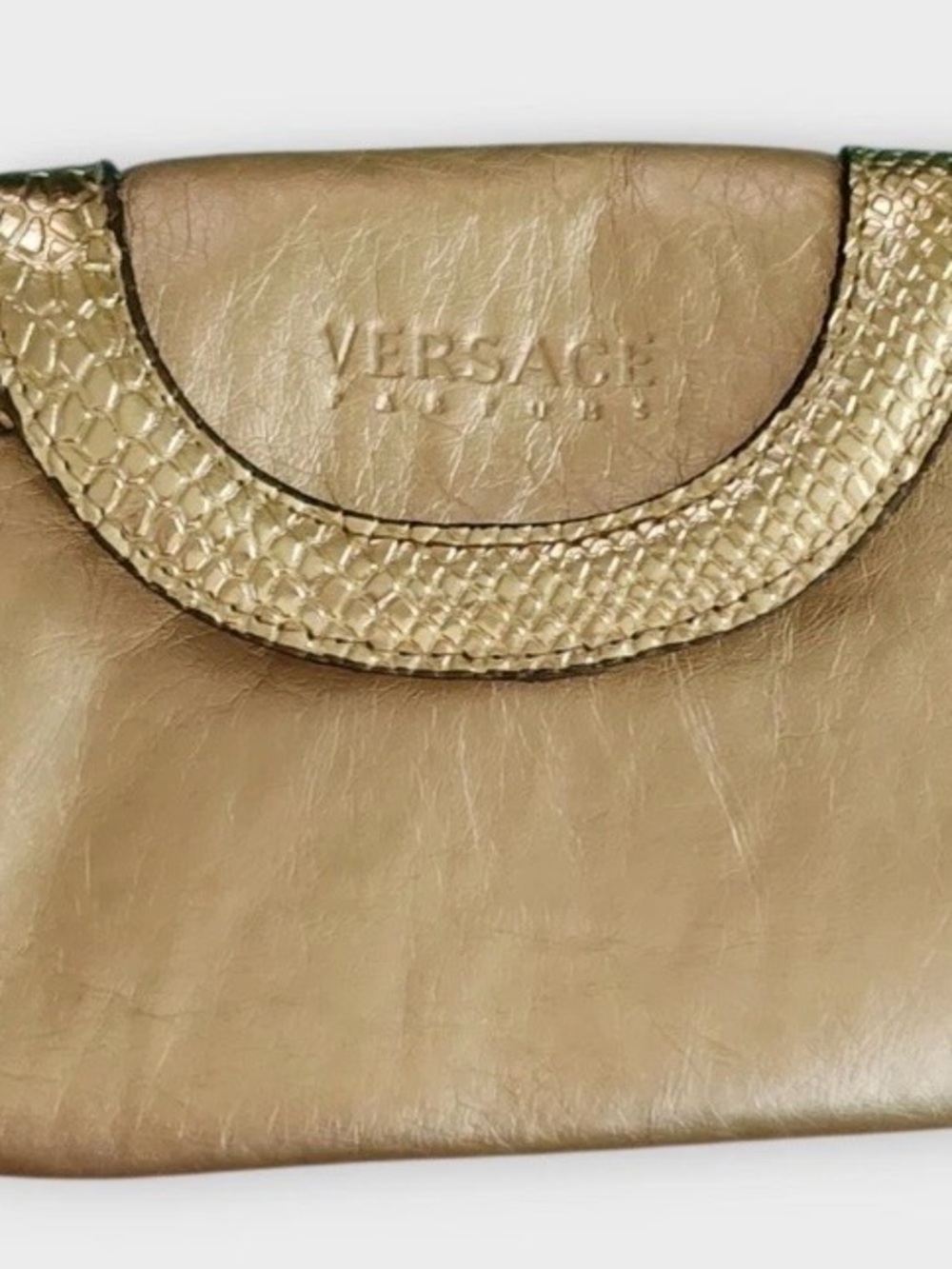VERSACE Parfums METALLIC GOLDEN COSMETICS CASE BAG CLUTCH & 1 MALLY EYESHADOW - Picture 9 of 10